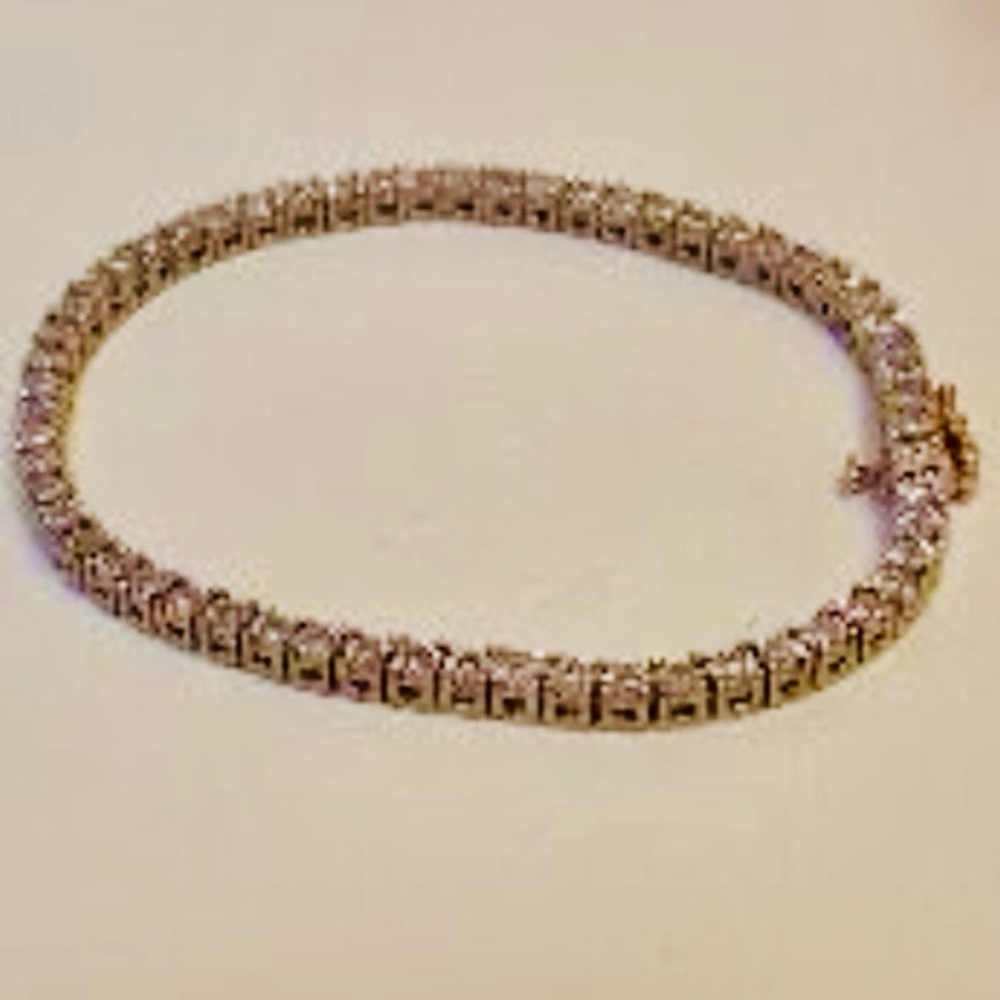 SUN Hallmarked 925 Moissanite Diamond Tennis Bracelet